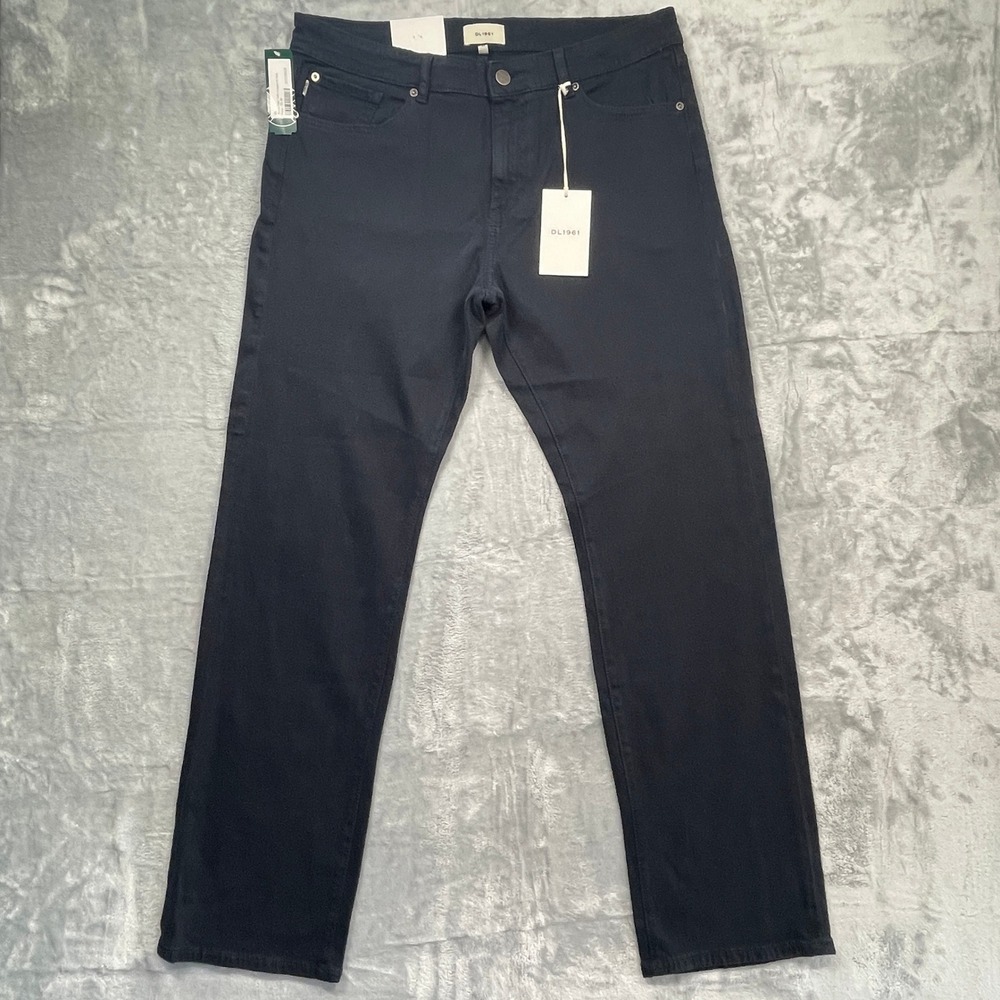 DL1961 Avery Relaxed‎ Straight Pants Mens 35x32 Navy Blue Twill Stretch